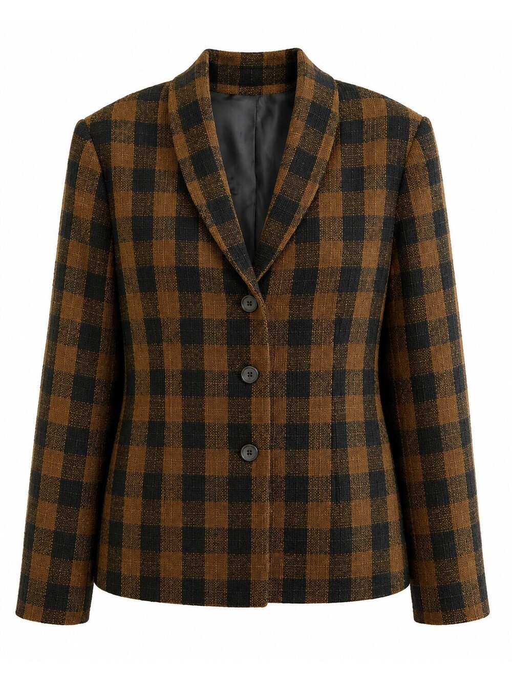 Vintage 1993 Southern Lady Plaid Blazer 12 Brown Black 90s Preppy